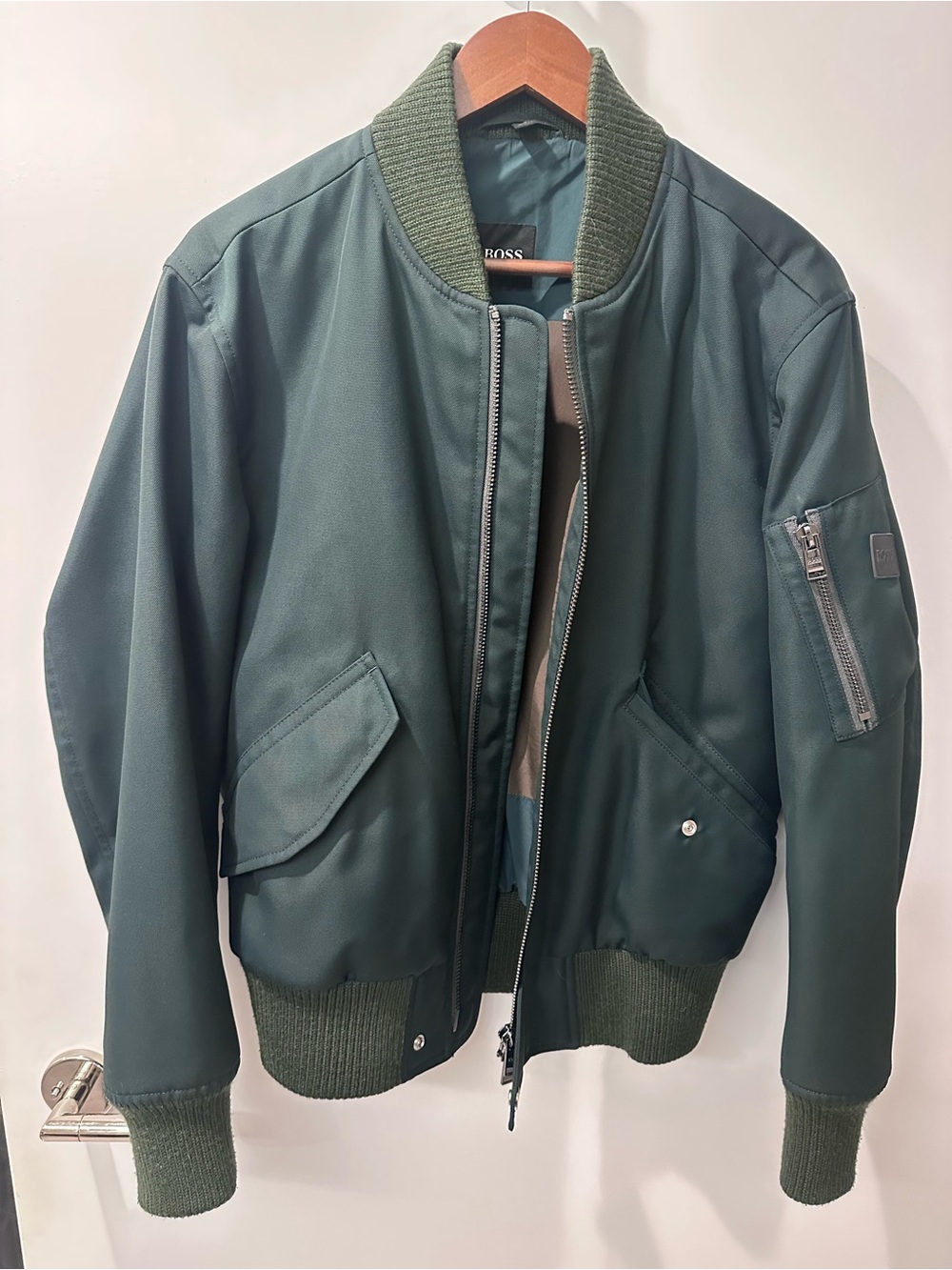 Hugo Boss Olive Green Bomber Jacket